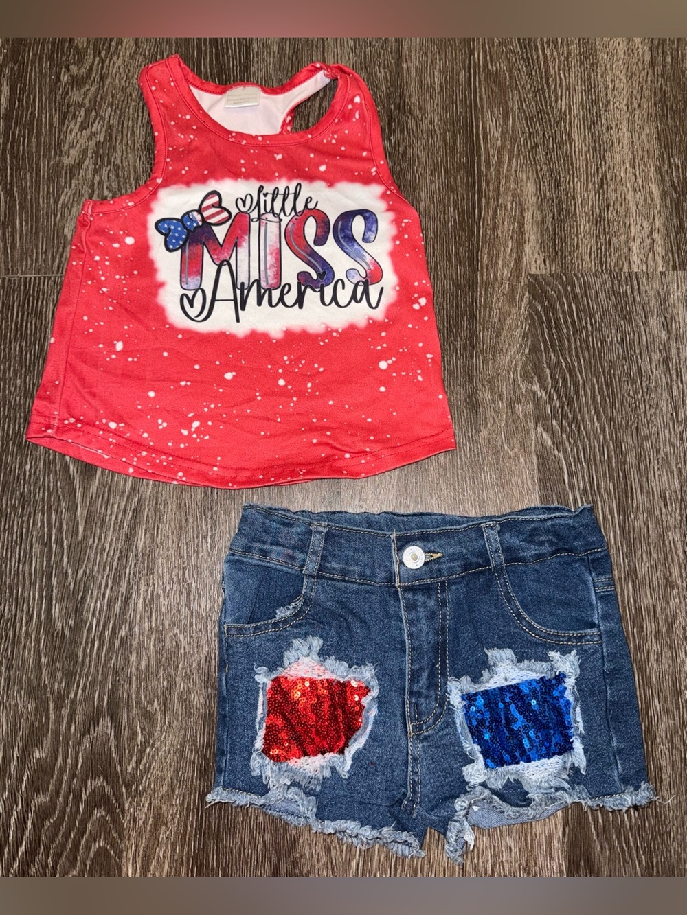 Little Miss America girls summer outfit 3T